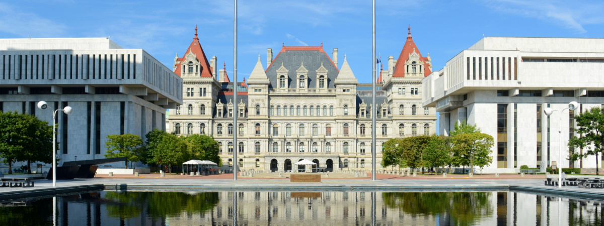 New York State Capitol building in downtown Albany, New York