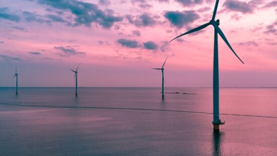 Aerial Drone View Wind Turbine